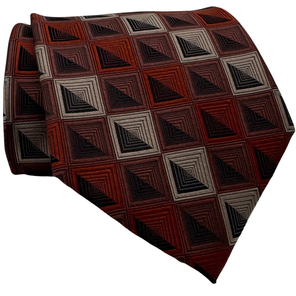 New‎ Platinum Designs Neck Tie 100% Silk Woven Geometric Retro Designer Classic